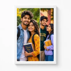 2 photo collage frame asymmetric large small duo wall art india 01 white main