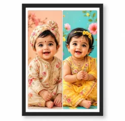 2 Photo Collage Frame Giant Portrait Pair Full Height Wall Art