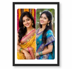 2 Photo Collage Frame Rounded Corner Duo Soft Elegant Design