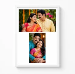2 photo collage frame t shape wide top narrow bottom duo india 10 white main