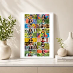 20 photo collage frame 2x10 tall dual column layout india 03 white 2
