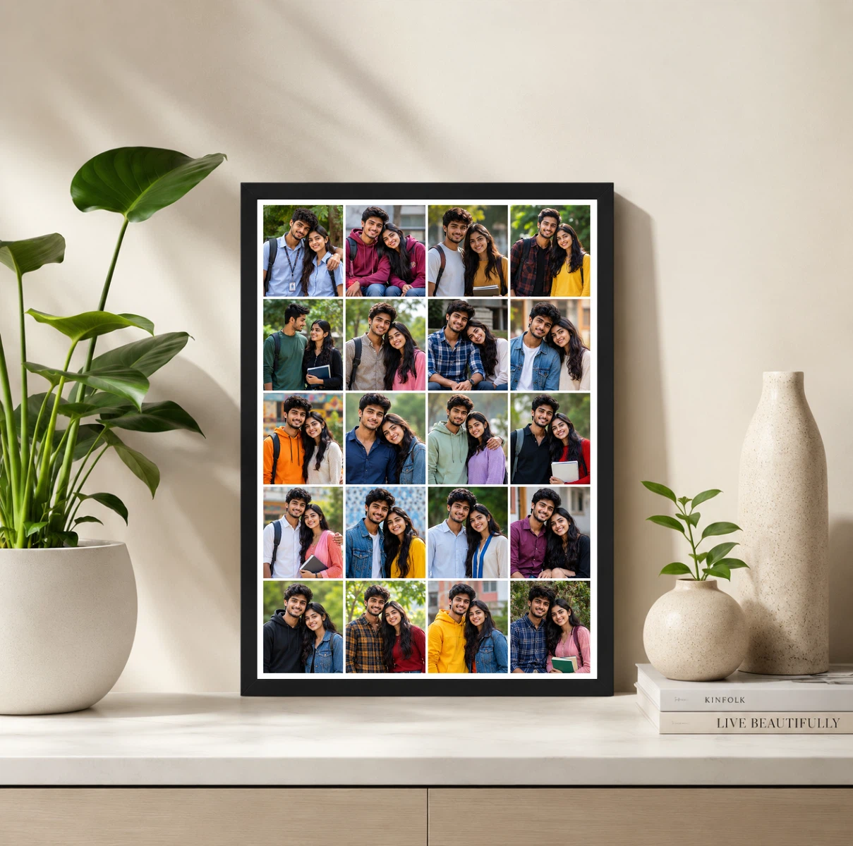 20 Photo Collage Frame 4+4+4+4+4 Five Rows Grid Layout 2 20 Photo Collage Frame 4+4+4+4+4 Five Rows Grid Layout - Image 2