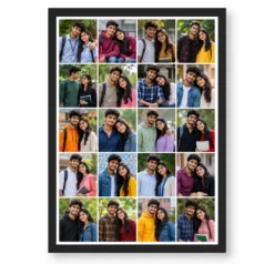 20 Photo Collage Frame 4+4+4+4+4 Five Rows Grid Layout