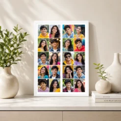 20 photo collage frame dual 5x2 block layout india 11 white 2