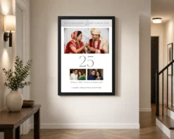 Alternative view of 25 Years Silver Anniversary Milestone Elegant Rose Photo Frame