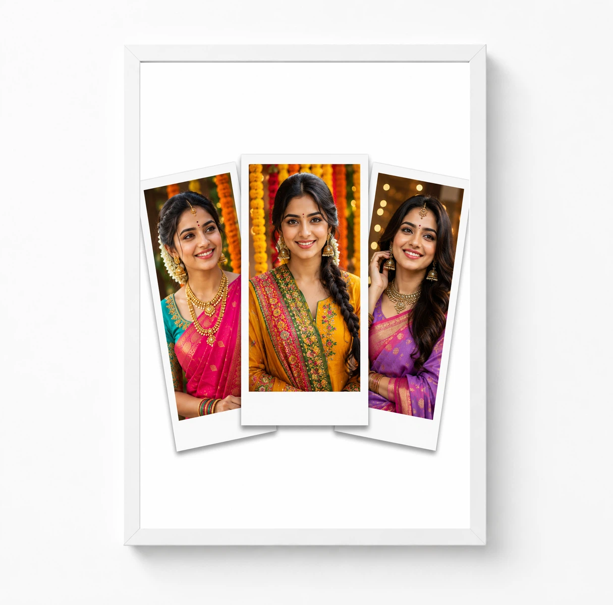 3 Photo Collage Frame Clean Polaroid Trio Scattered Layout 3 3 Photo Collage Frame Clean Polaroid Trio Scattered Layout - Image 3