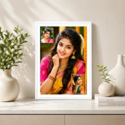 3 photo collage frame hero center mini corners layout india 02 white 2
