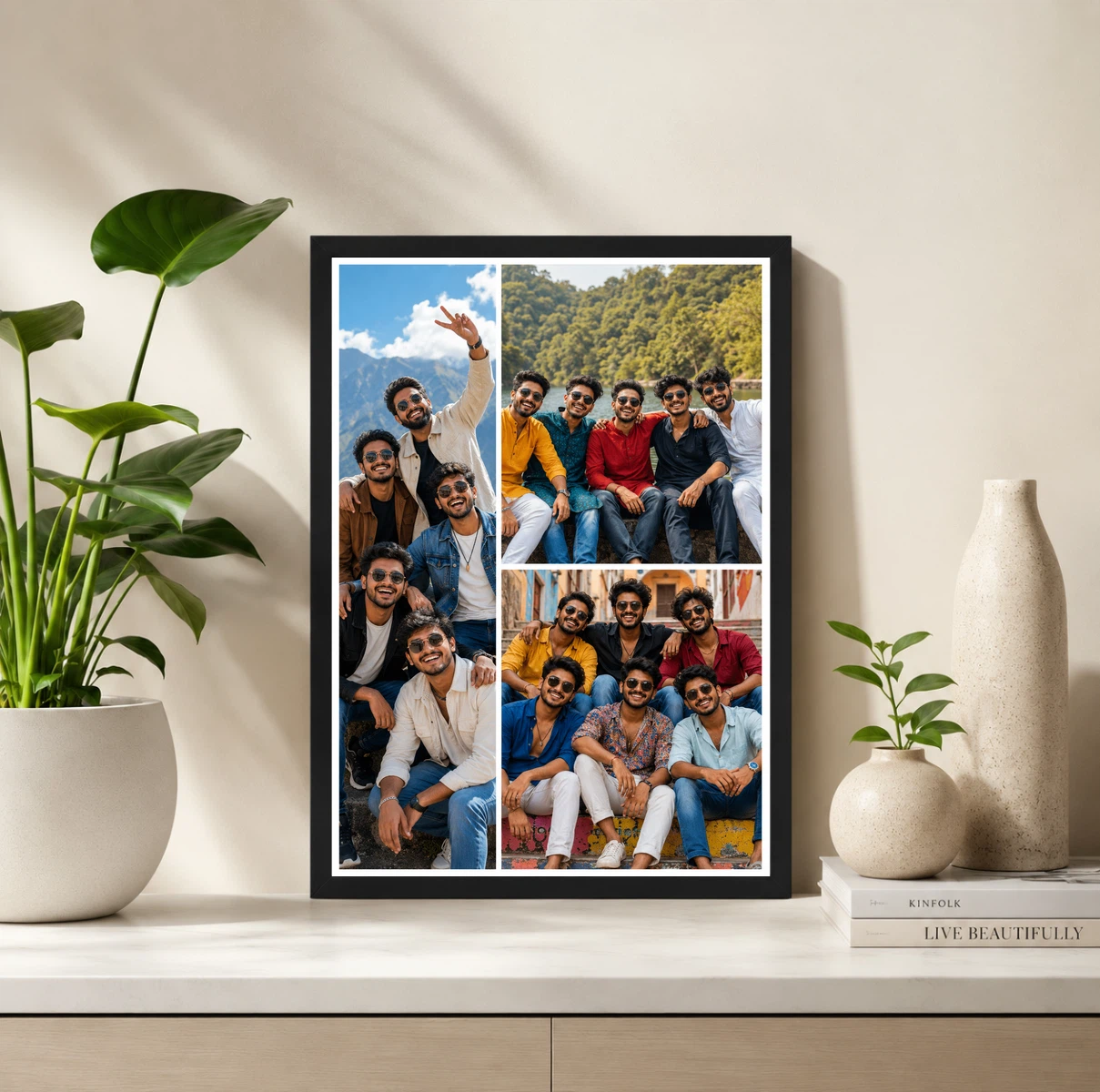 3 Photo Collage Frame L Shape Creative Three Slot Layout 2 3 Photo Collage Frame L Shape Creative Three Slot Layout - Image 2