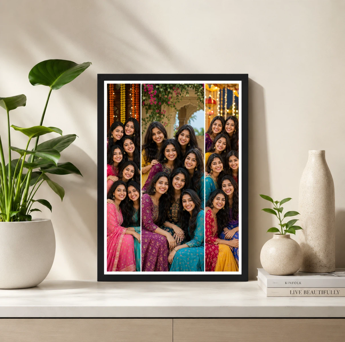 3 Photo Collage Frame Large Center Flanked by Two Tall Portraits 2 3 Photo Collage Frame Large Center Flanked by Two Tall Portraits - Image 2