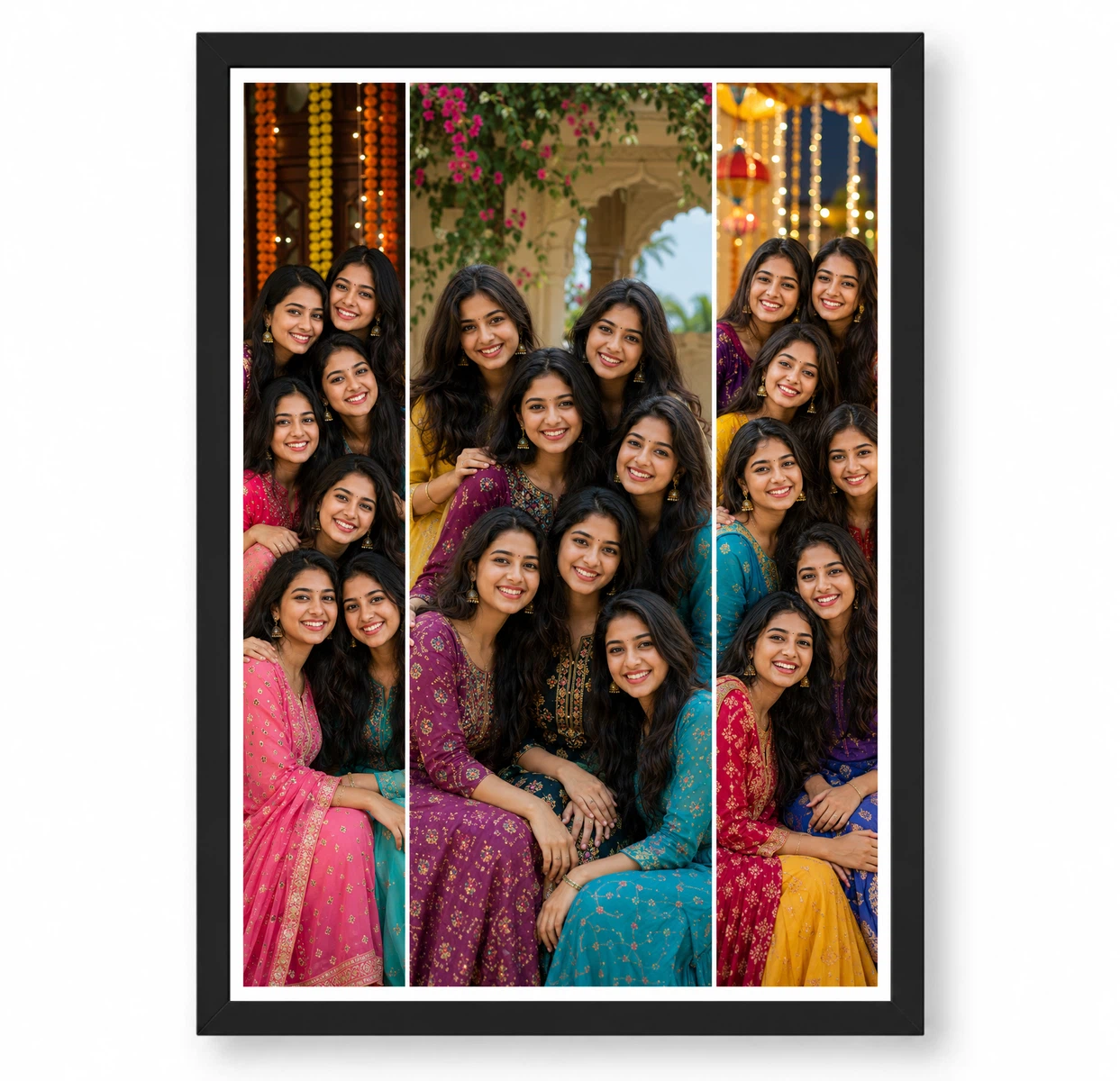 3 Photo Collage Frame Large Center Flanked by Two Tall Portraits 1 3 Photo Collage Frame Large Center Flanked by Two Tall Portraits