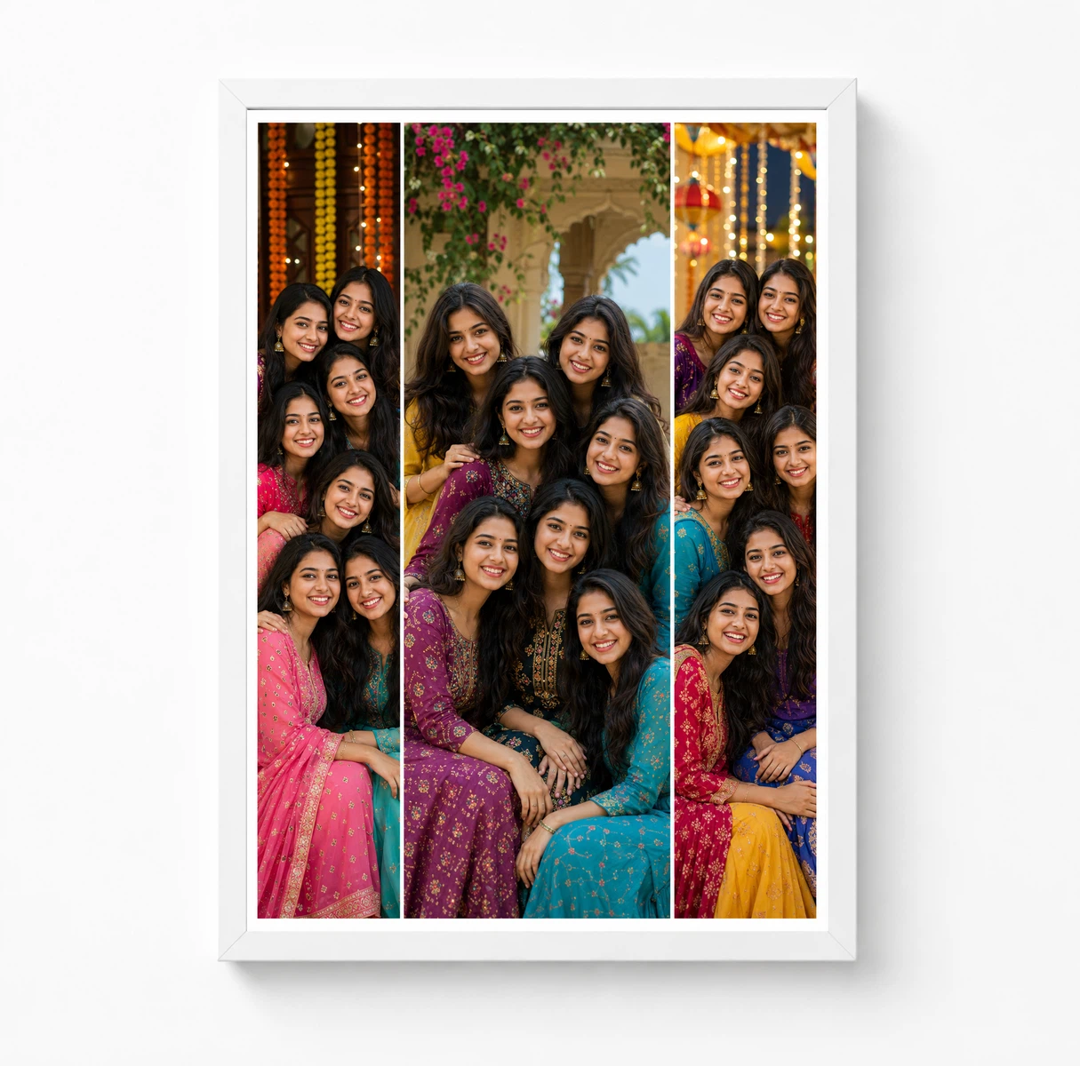 3 Photo Collage Frame Large Center Flanked by Two Tall Portraits 3 3 Photo Collage Frame Large Center Flanked by Two Tall Portraits - Image 3