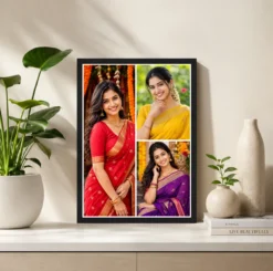 Alternative view of 3 Photo Collage Frame Large Left Two Right Stacked Layout