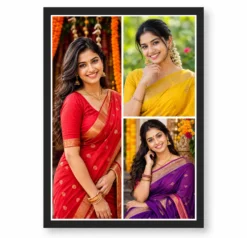 3 Photo Collage Frame Large Left Two Right Stacked Layout