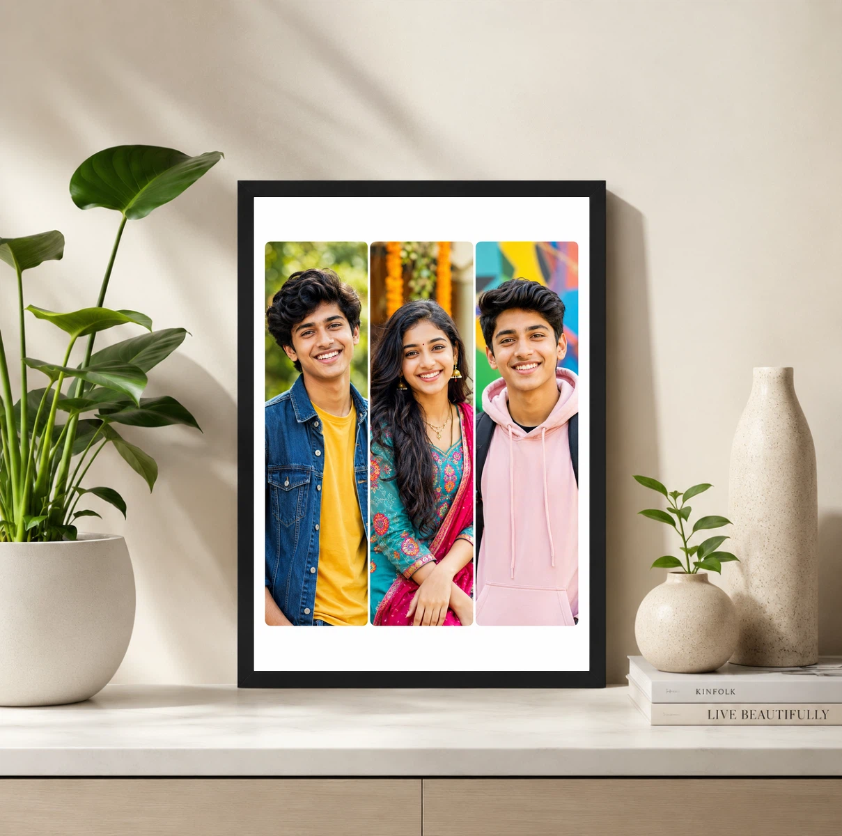 3 Photo Collage Frame Rounded Corners Soft Trio Layout 2 3 Photo Collage Frame Rounded Corners Soft Trio Layout - Image 2
