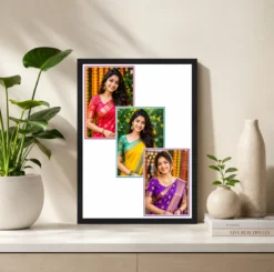 Alternative view of 3 Photo Collage Frame Step Cascade Waterfall Three Slot Layout