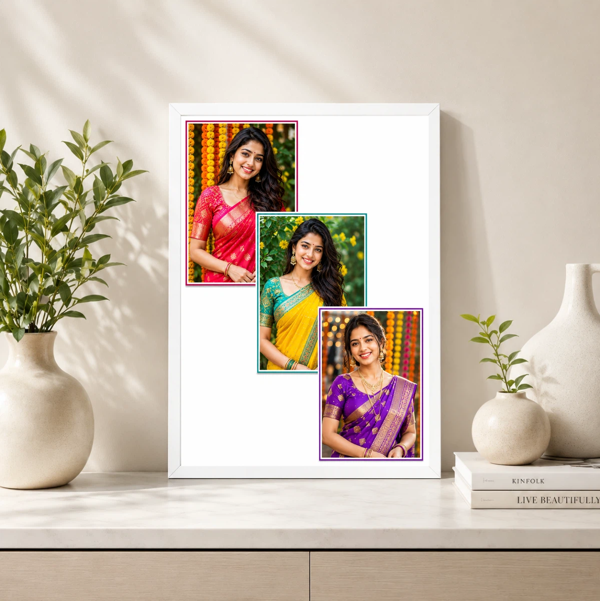 3 Photo Collage Frame Step Cascade Waterfall Three Slot Layout 4 3 Photo Collage Frame Step Cascade Waterfall Three Slot Layout - Image 4