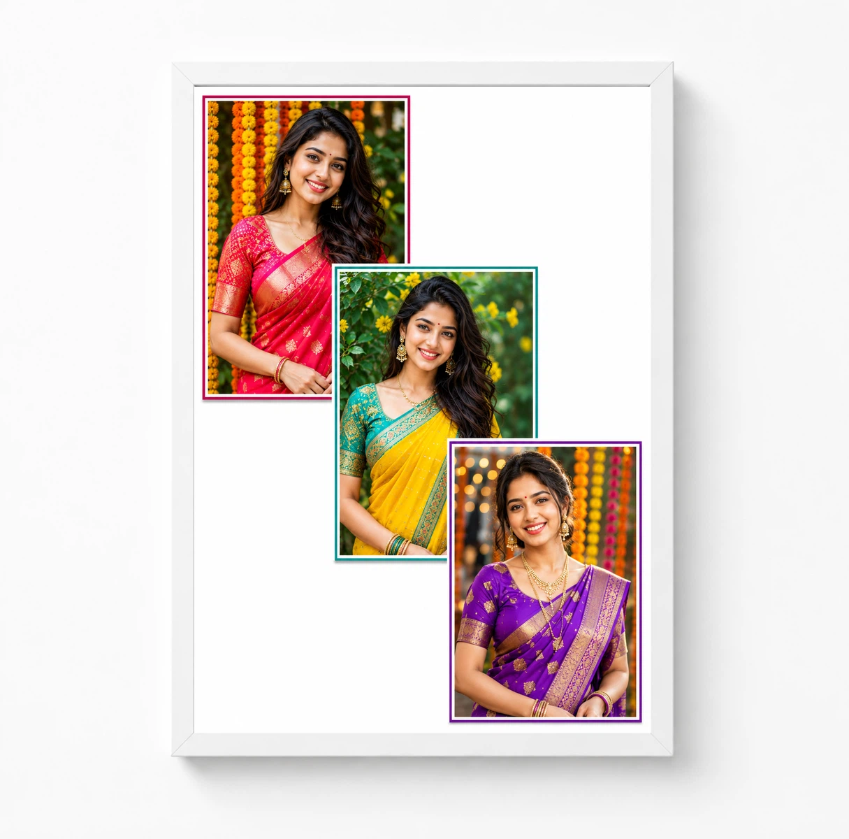 3 Photo Collage Frame Step Cascade Waterfall Three Slot Layout 3 3 Photo Collage Frame Step Cascade Waterfall Three Slot Layout - Image 3