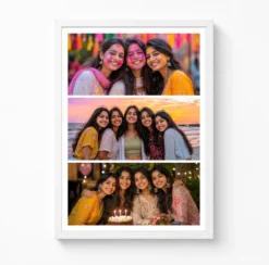 3 photo collage frame three equal horizontal strips india 07 white main
