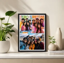 Alternative view of 3 Photo Collage Frame Two Top Row Wide Bottom Layout