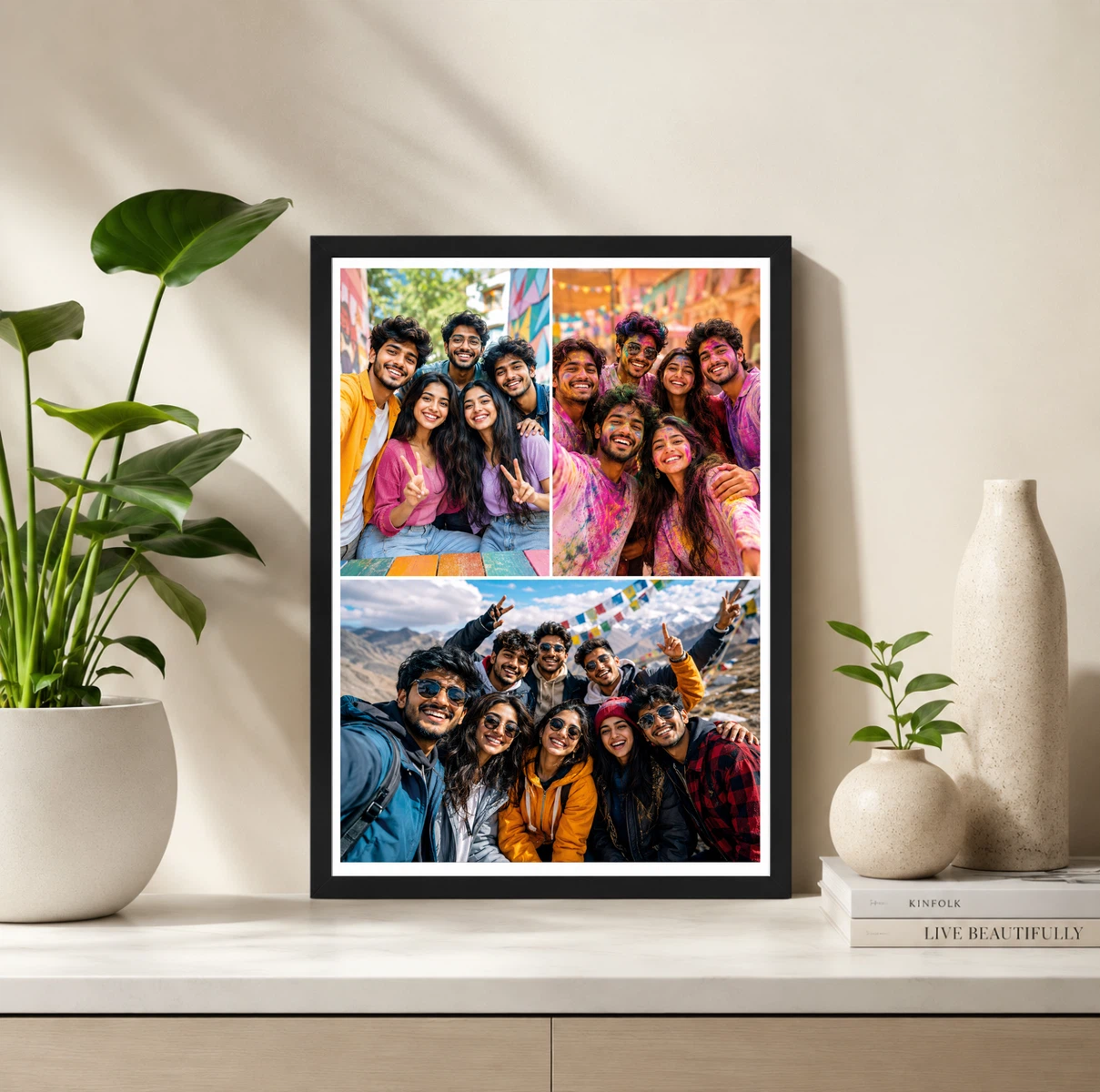 3 Photo Collage Frame Two Top Row Wide Bottom Layout 2 3 Photo Collage Frame Two Top Row Wide Bottom Layout - Image 2