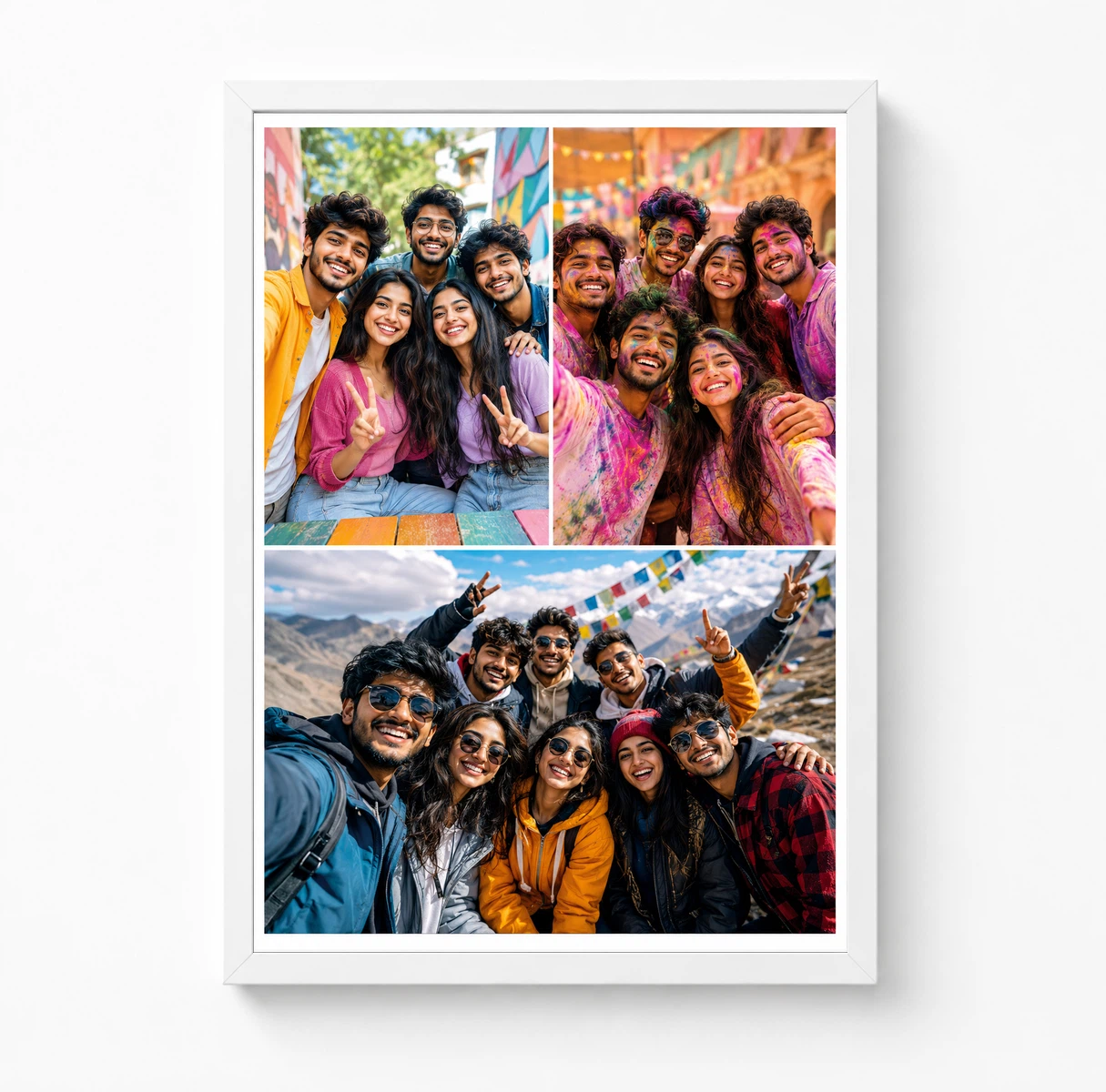 3 Photo Collage Frame Two Top Row Wide Bottom Layout 3 3 Photo Collage Frame Two Top Row Wide Bottom Layout - Image 3