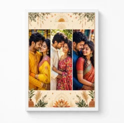 3 Photo Collage Frame Warm Sand Three Slot Minimalist Layout 6 3 photo collage frame warm sand three slot minimalist layout india 01 white main