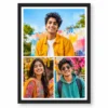 3 Photo Collage Frame Wide Top Two Equal Bottom Row Layout 9 3 photo collage frame wide top two equal bottom row india 05 black main