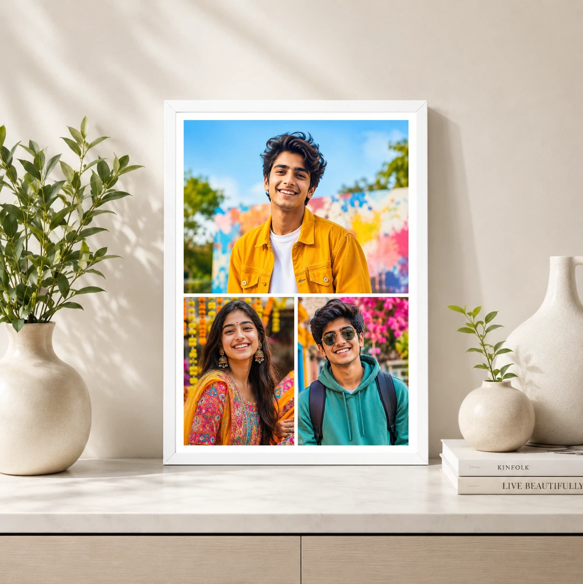 3 Photo Collage Frame Wide Top Two Equal Bottom Row Layout 4 3 Photo Collage Frame Wide Top Two Equal Bottom Row Layout - Image 4
