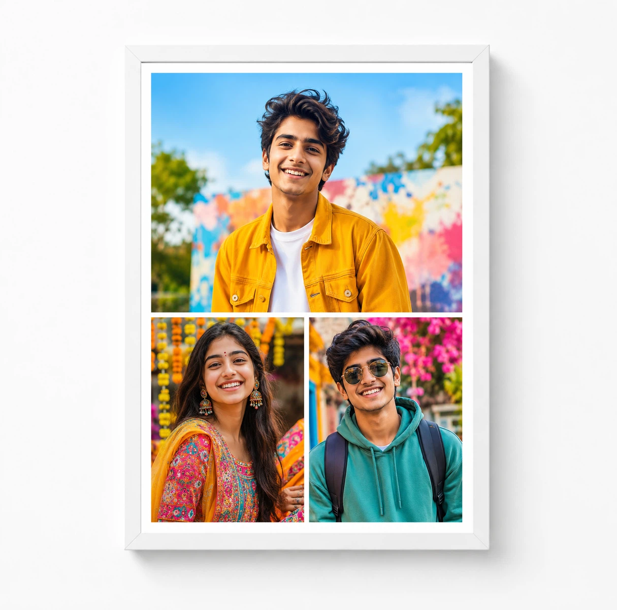 3 Photo Collage Frame Wide Top Two Equal Bottom Row Layout 3 3 Photo Collage Frame Wide Top Two Equal Bottom Row Layout - Image 3