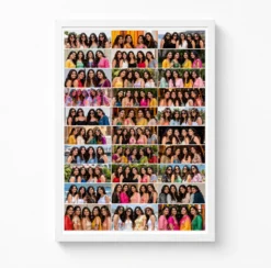 30 photo collage frame 10 row x 3 column strip layout india 01 white main