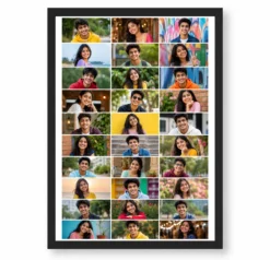 30 Photo Collage Frame 3x10 Tall Triple Column Layout
