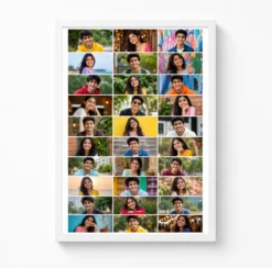 30 photo collage frame 3x10 tall triple column layout india 06 white main