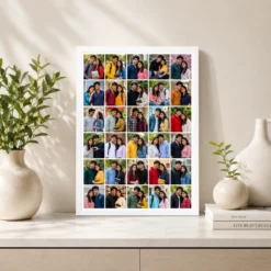 30 photo collage frame 5 5 5 5 5 5 six rows layout india 08 white 2