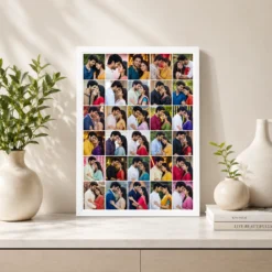 30 photo collage frame 5x6 dense grid layout india 09 white 2