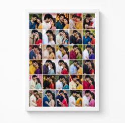 30 photo collage frame 5x6 dense grid layout india 09 white main