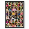 30 photo collage frame 6x5 wide grid layout india 11 black main