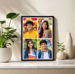 Alternative view of 4 Photo Collage Frame Center Cross Four Corner Quadrant Layout