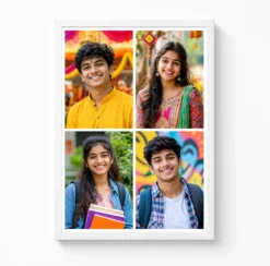 4 Photo Collage Frame Center Cross Four Corner Quadrant Layout 6 4 photo collage frame center cross four corner quadrant india 07 white main