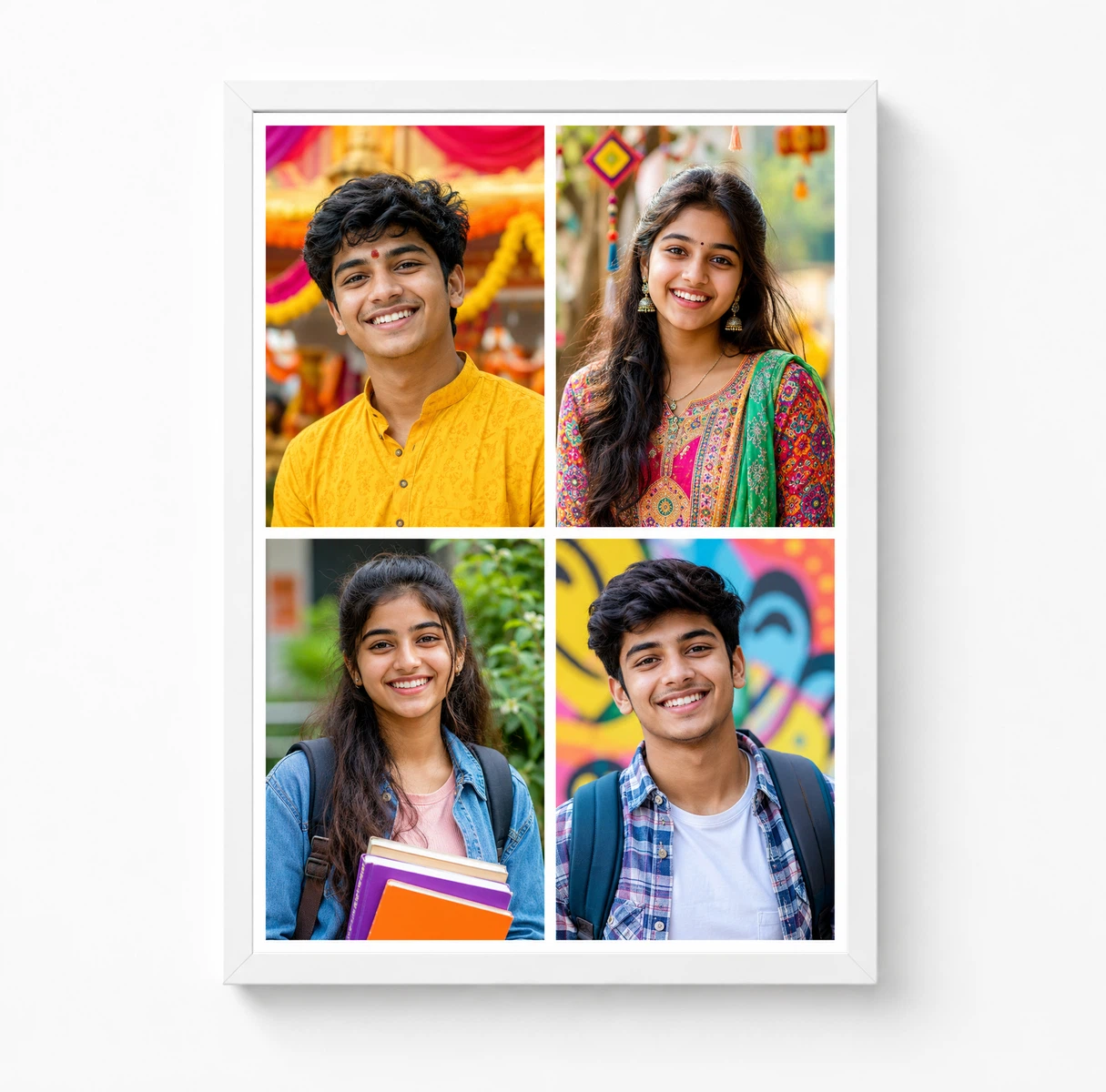 4 Photo Collage Frame Center Cross Four Corner Quadrant Layout 3 4 Photo Collage Frame Center Cross Four Corner Quadrant Layout - Image 3