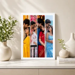 4 photo collage frame four tall portrait quad strip india 06 white 2