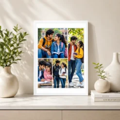 4 photo collage frame l shape large three small creative india 08 white 2