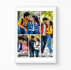 4 photo collage frame l shape large three small creative india 08 white main