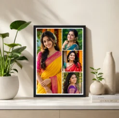 Alternative view of 4 Photo Collage Frame Large Left Three Right Column Layout