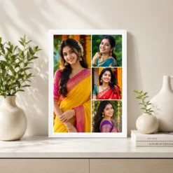 4 Photo Collage Frame Large Left Three Right Column Layout 7 4 photo collage frame large left three right column india 02 white 2