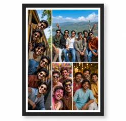 4 Photo Collage Frame Mosaic Mixed Height Four Panel Layout