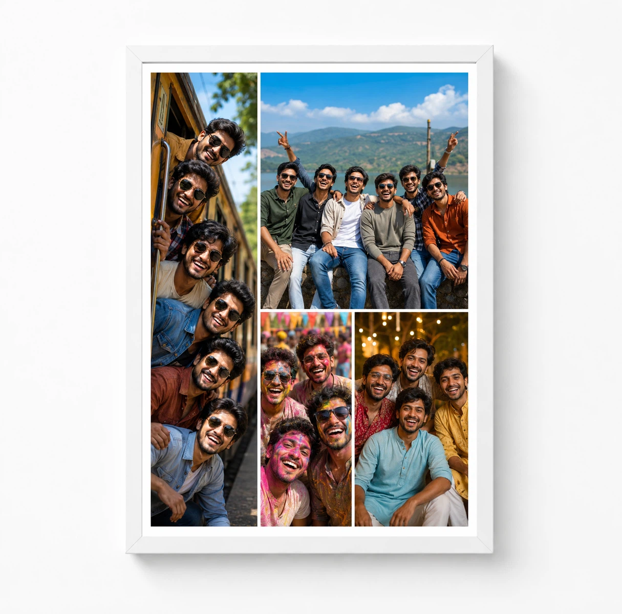 4 Photo Collage Frame Mosaic Mixed Height Four Panel Layout 3 4 Photo Collage Frame Mosaic Mixed Height Four Panel Layout - Image 3