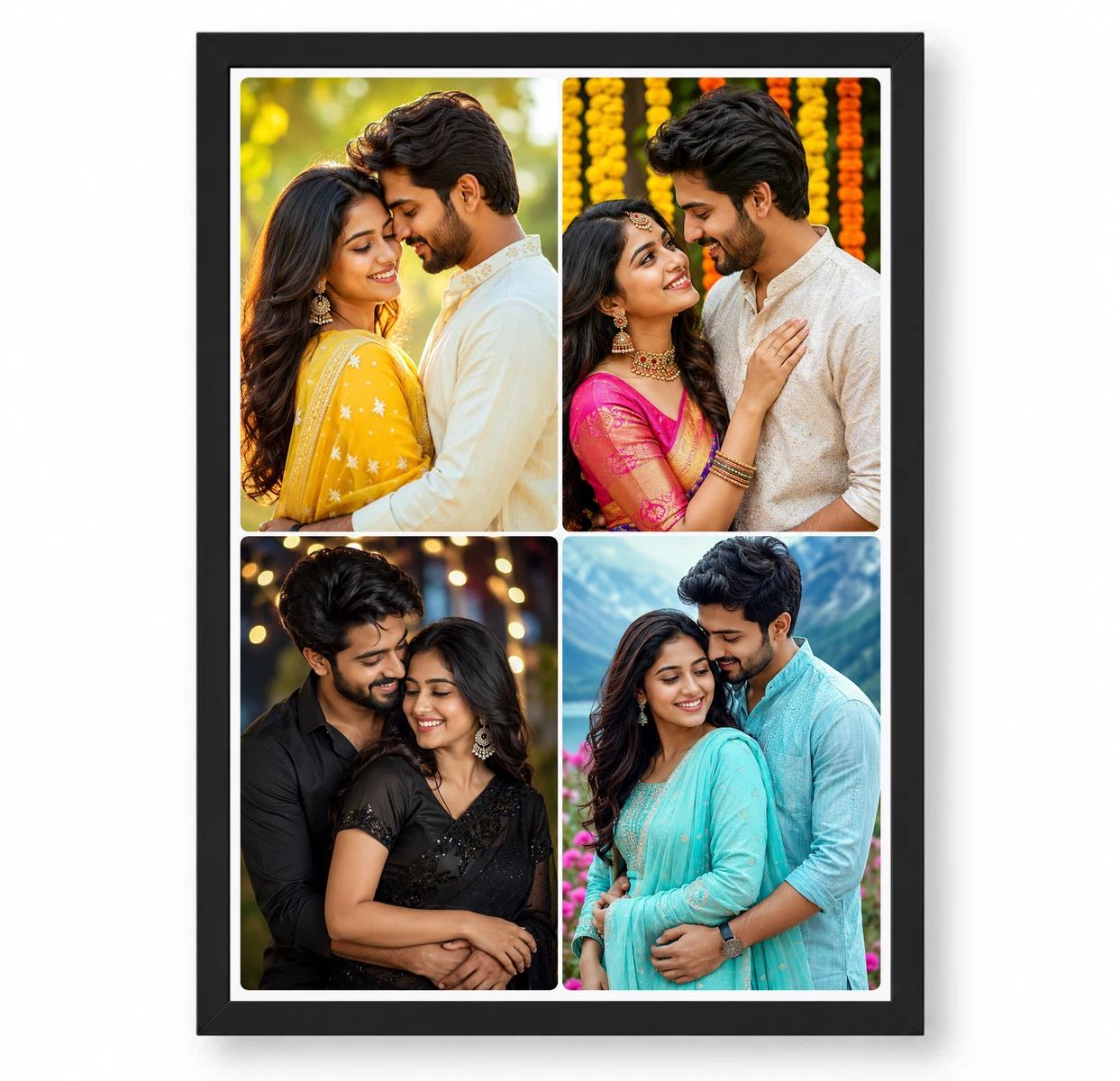 4 Photo Collage Frame Navy White Border Premium Dark 4 Panel Layout 1 4 Photo Collage Frame Navy White Border Premium Dark 4 Panel Layout