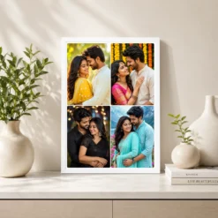 4 Photo Collage Frame Navy White Border Premium Dark 4 Panel Layout 7 4 photo collage frame navy white border premium dark 4 panel india 01 white 2