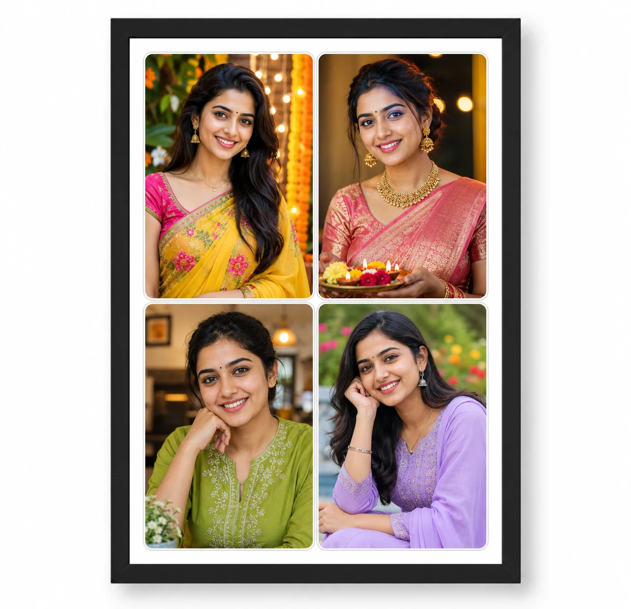 4 Photo Collage Frame Rounded Corner Quad Soft Friendly Layout 1 4 Photo Collage Frame Rounded Corner Quad Soft Friendly Layout