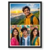 4 Photo Collage Frame Top Full Width Three Bottom Row Layout 9 4 photo collage frame top full width three bottom row india 03 black main
